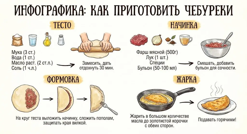 Nano Banana для инфографики
№1
Создай инфографику, которая покажет, как приготовить чебуреки.
№2
Построй инфографику с текущей стоимостью крупнейших российских компаний по капитализации | Сетка — социальная сеть от hh.ru