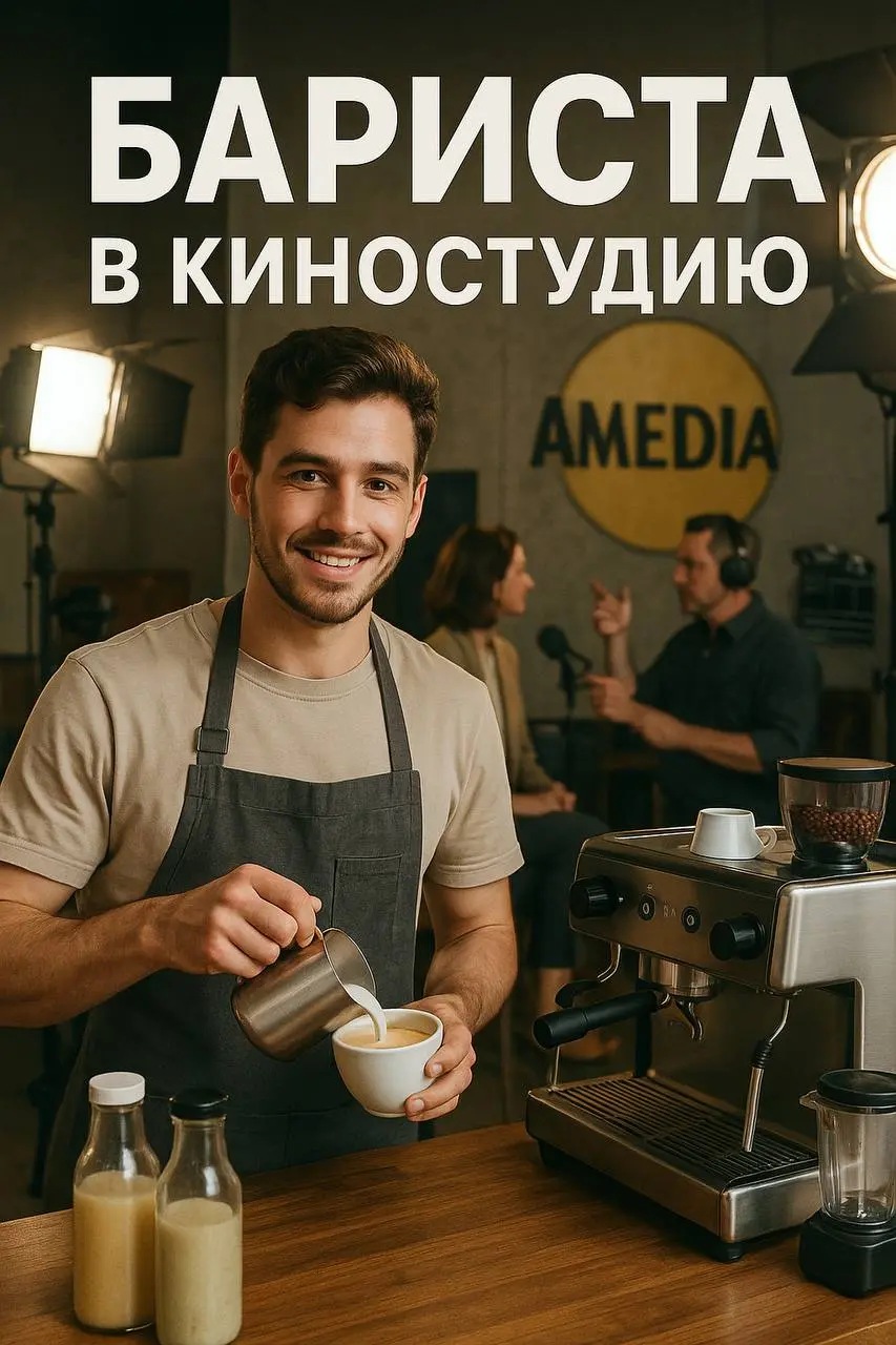 🎬 Бариста в киностудию «Амедиа»
☕️ Работа в атмосфере кинопроизводства среди актёров и съёмочных команд
📍 Обязанности:
▪️ Приготовление кофе, смузи, свежевыжатых соков, авторских чаёв
▪️ Обслуживание ... | Сетка — социальная сеть от hh.ru