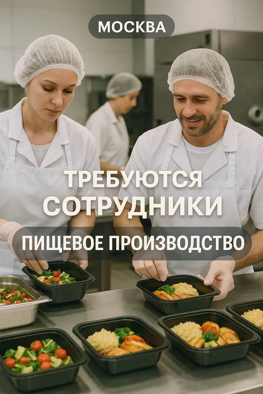 НА ЗАВТРА
И НА ПОСТОЯННУЮ ПОДРАБОТКУ НУЖНЫ СОТРУДНИКИ ‼️‼️
🌟 ВАКАНСИЯ • МОСКВА 🌟
Сотрудник пищевого производства
Пищевое производство приглашает сотрудников на простую, стабильную работу | Сетка — социальная сеть от hh.ru