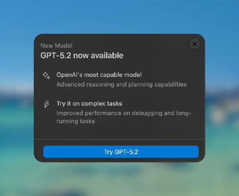 Внезапно: GPT-5.2 релизнулась
(узнал из обновления в Cursor) | Сетка — социальная сеть от hh.ru