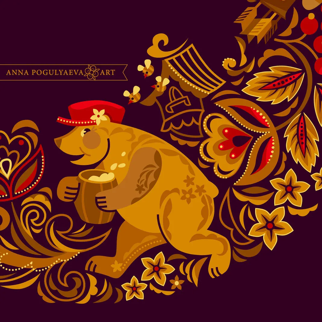 День медведя. Векторные иллюстрации в русском стиле | Сетка — социальная сеть от hh.ru