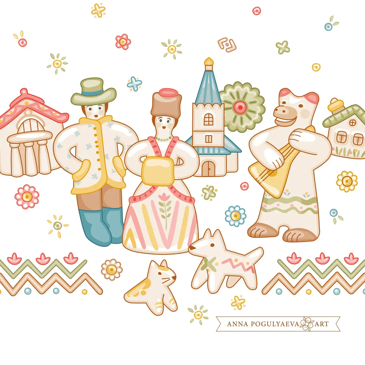 День медведя. Векторные иллюстрации в русском стиле | Сетка — социальная сеть от hh.ru