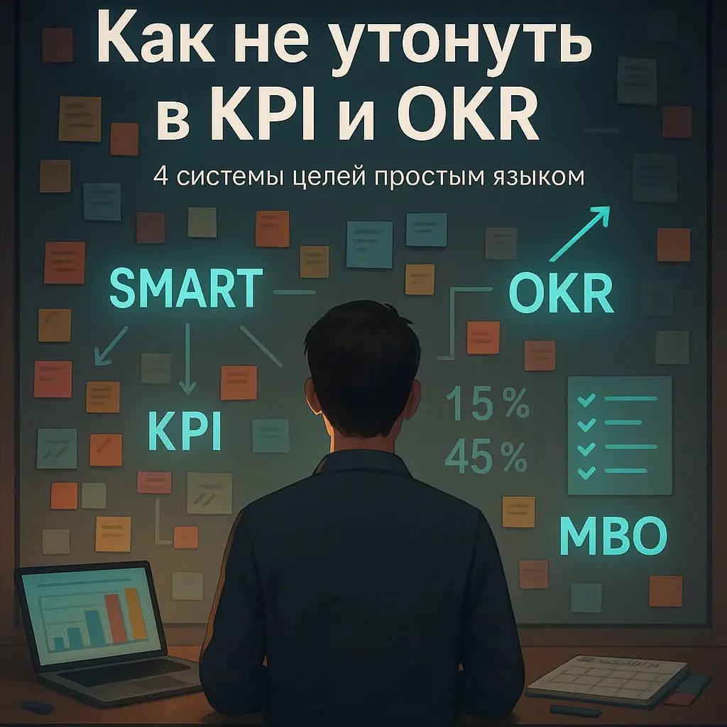 🎯 Как не утонуть в KPI и OKR: 4 системы целей, которые стоит знать каждому
Иногда всё начинается с простой фразы на работе:
«У нас теперь OKR»,
«Тебе привяжут KPI»,
«Сформулируй цели по SMART» | Сетка — социальная сеть от hh.ru