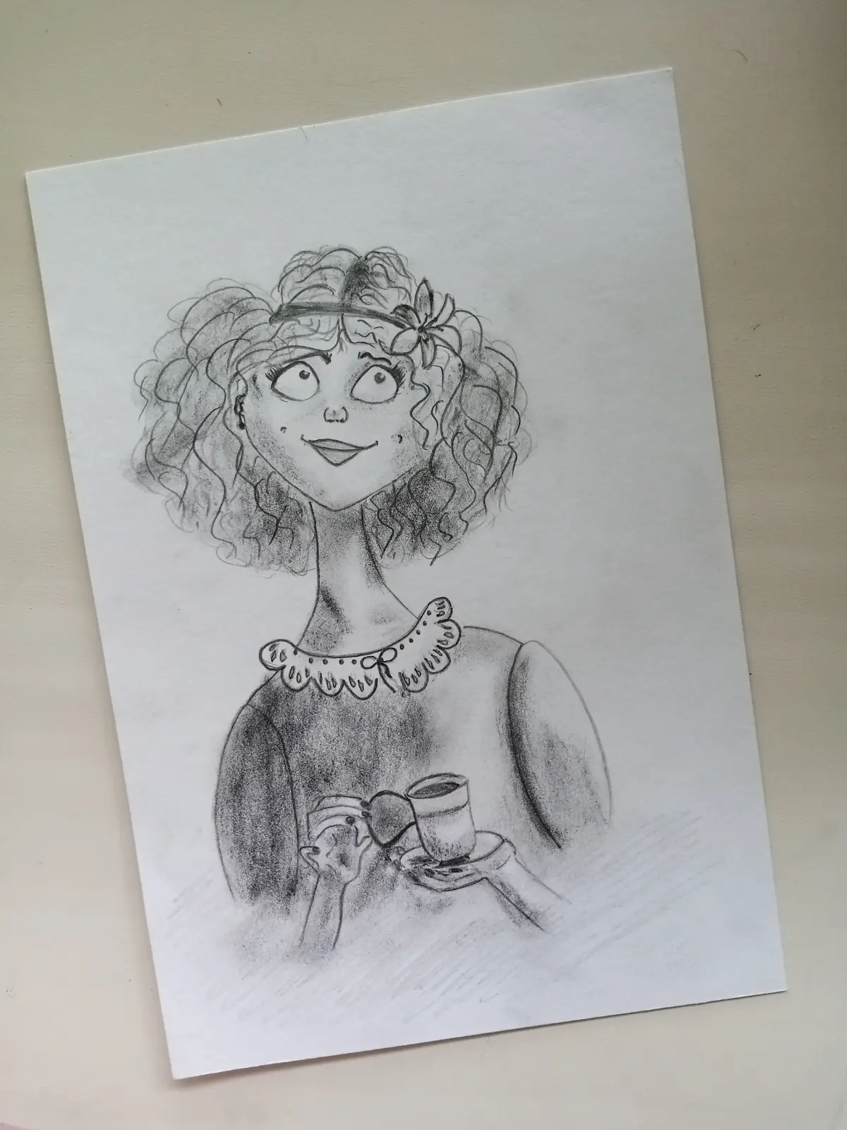 Доброе утро, друзья! 🔅  
Сегодня хочу снова показать вам один из моих рисунков — ту самую миловидную даму из игры «Мафия», мирную жительницу | Сетка — социальная сеть от hh.ru