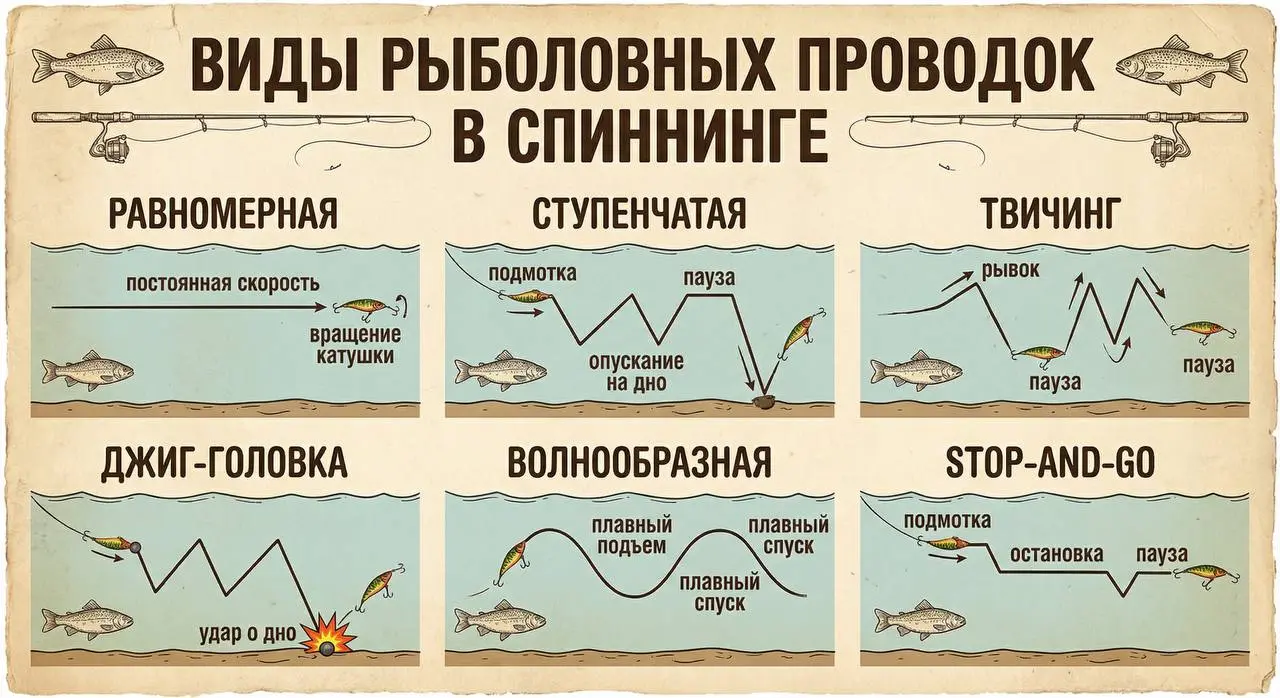 🎣 Виды проводок в спиннинге: коротко и по делу
Спиннинговая проводка — это язык, на котором вы «разговариваете» с рыбой | Сетка — социальная сеть от hh.ru