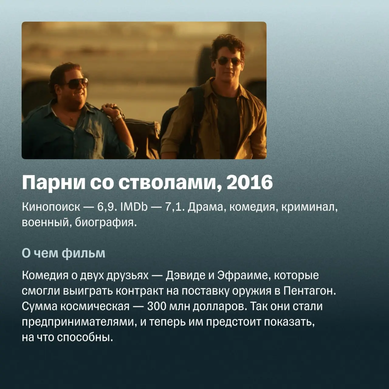 5 фильмов про предпринимателей, которые вдохновляют на действие
🔼 В карточках — истории людей, которые начинали с нуля, ошибались, экспериментировали и шли дальше | Сетка — социальная сеть от hh.ru