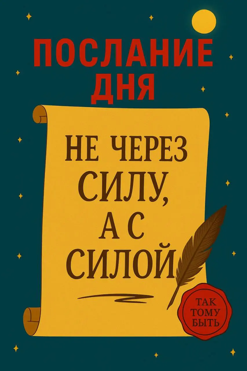 💡Послание дня
📜Действовать через силу мы умеем, но можно не переступать свою силу, а действовать с ней заодно.
⭐️Действия с силой-это действия с энергией и это уже приносит много хорошего в нашу жизнь | Сетка — социальная сеть от hh.ru