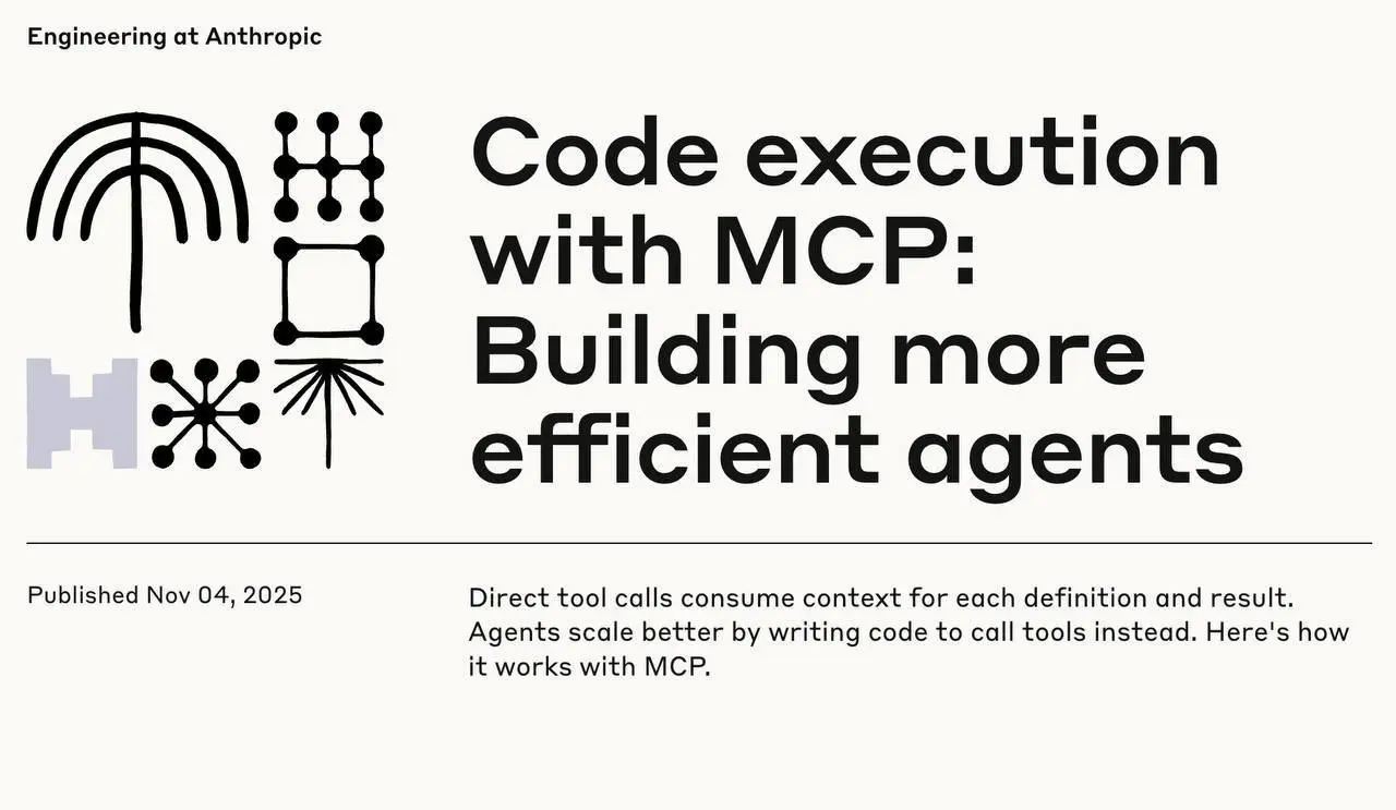 КАК ЭКОНОМИТЬ ТОКЕНЫ ДЛЯ MCP? 💥
Anthropic только что снесла башку всей индустрии с новым подходом к работе с MCP (Model Context Protocol) 🃏🔥 | Сетка — социальная сеть от hh.ru