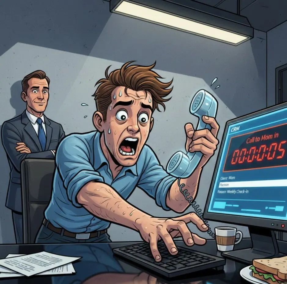 #ШуткаПонедельника  
Знаете, как руководитель научил молодого, боящегося звонить клиентам менеджера, делать по 30 звонков в день?  
Он настроил CRM так, что если продавец не совершал звонок в течение ... | Сетка — социальная сеть от hh.ru