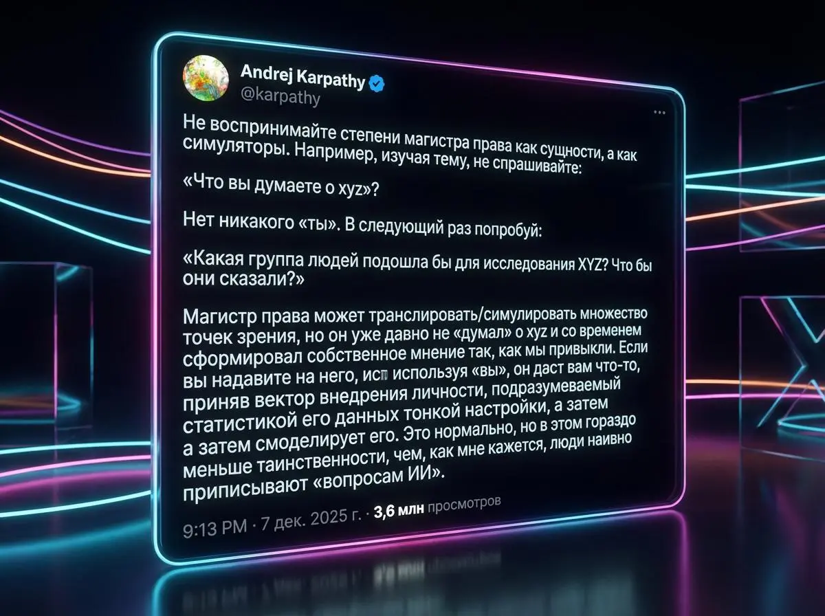 Палю вам 2 свежие фишки по тому как правильно общаться с ИИ
Первую подсказал Карпатый (легенда ИИ), вторую сделана на основе скилла для Claude Code брейншторма Superpowers
1 | Сетка — социальная сеть от hh.ru