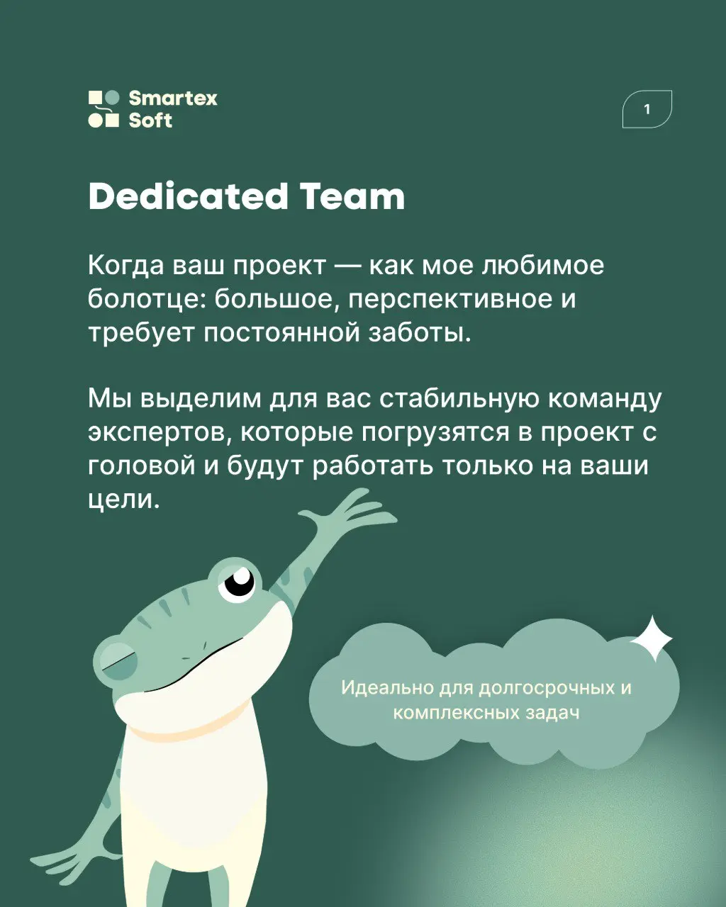 СмартексСофт имеет самого милого маскота. Сегодня наша лягушка Софа решила рассказать вам, как правильно выбрать модель сотрудничества с IT-компанией. 👇 | Сетка — социальная сеть от hh.ru