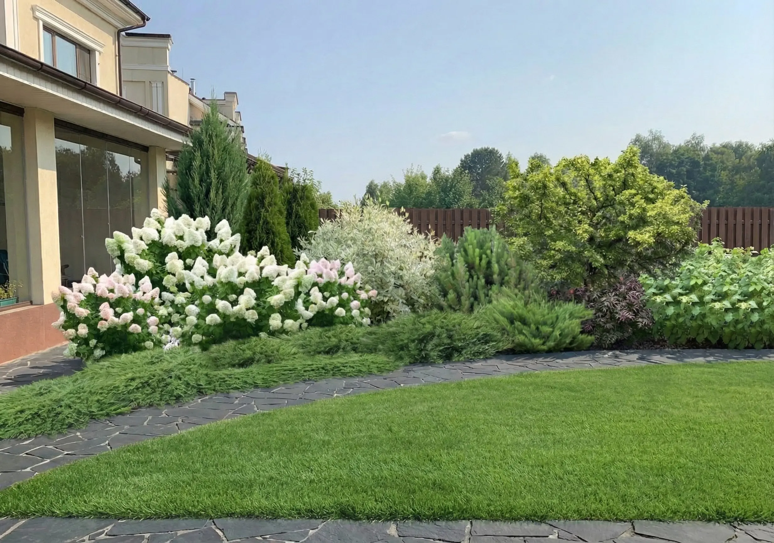 Визуализация одной из зон сада в нескольких вариантах: скетч в Procreate и фотореалистичные визуализации композиции в разные сезоны.
Это видовая точка обзор на которую открывается с двух сторон | Сетка — социальная сеть от hh.ru