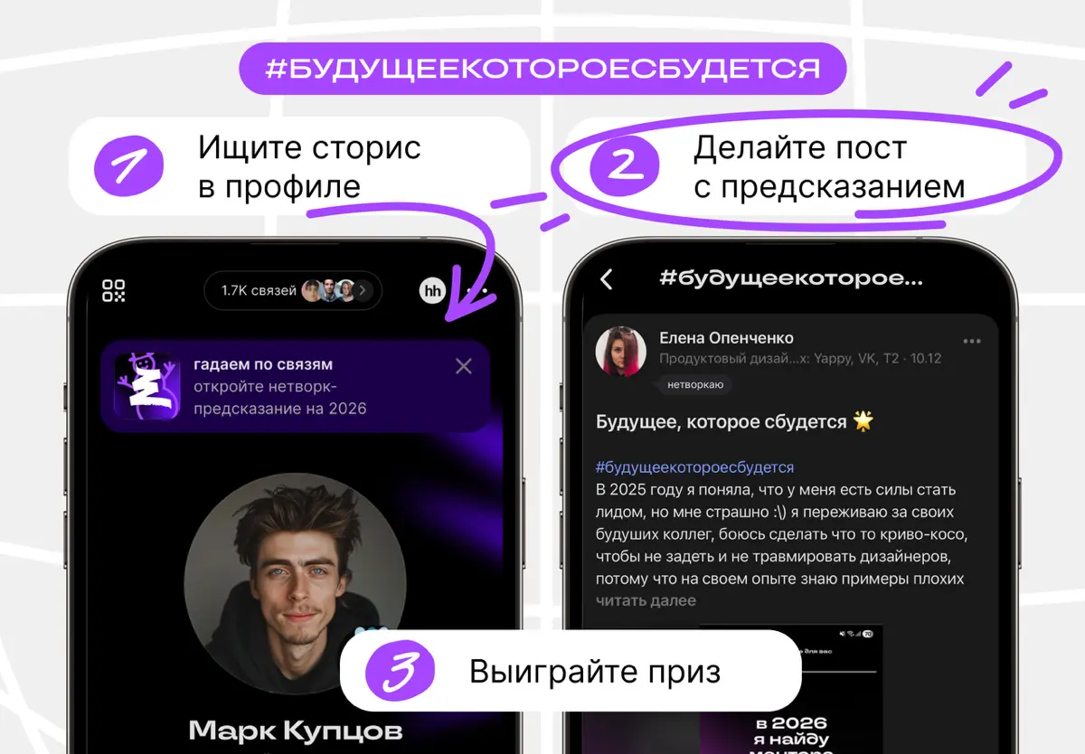 Нетворк-предсказания на 2026 год появились в сторис Сетки | Сетка — социальная сеть от hh.ru