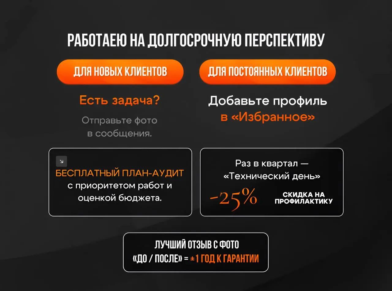 Слайды для объявления на Авито 🔥
Сделали простой, понятный и цепляющий визуал:
чёткий оффер, акценты на доверие и опыт, без перегруза | Сетка — социальная сеть от hh.ru