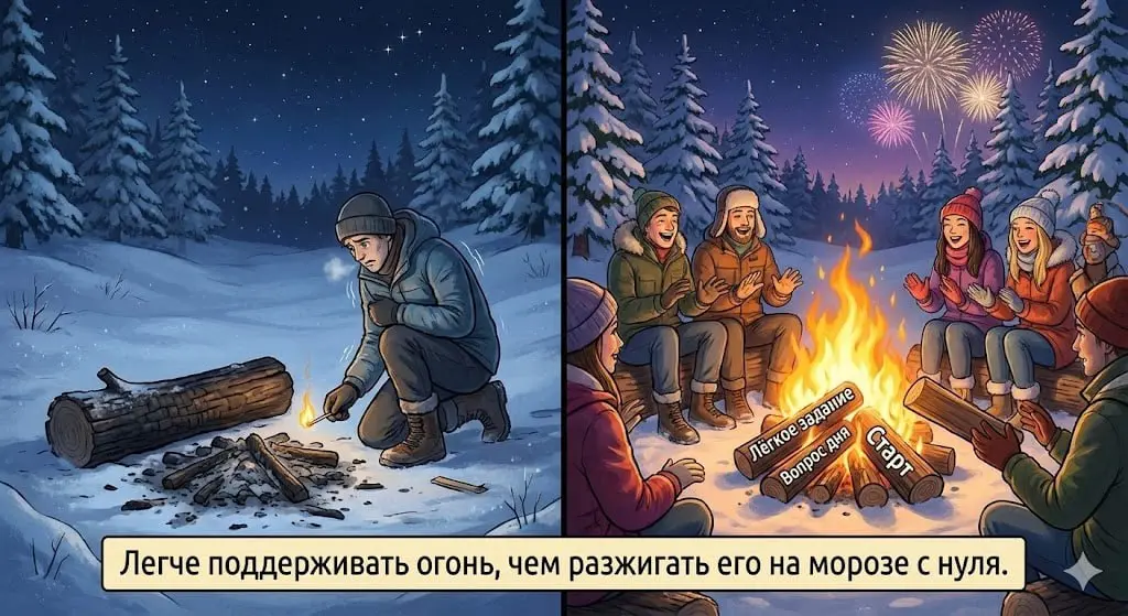 1 января вы не вернётесь. Вы просто продолжите.
(пока другие будут «собираться с силами»)
Есть одна неприятная правда,
о которой не любят говорить вслух | Сетка — социальная сеть от hh.ru
