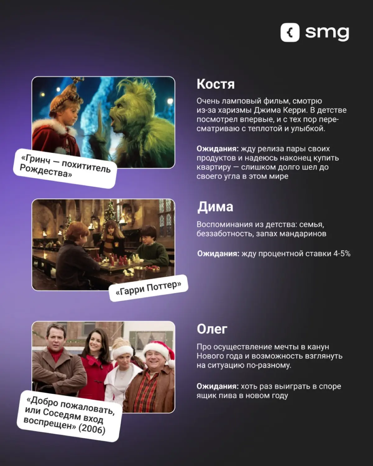 Погода за окном не особо старается создавать новогоднее настроение, так что берем все в свои руки ☃
Мы собрали любимые праздничные фильмы команды и их ожидания от нового года: от мечты о новой квартир... | Сетка — социальная сеть от hh.ru