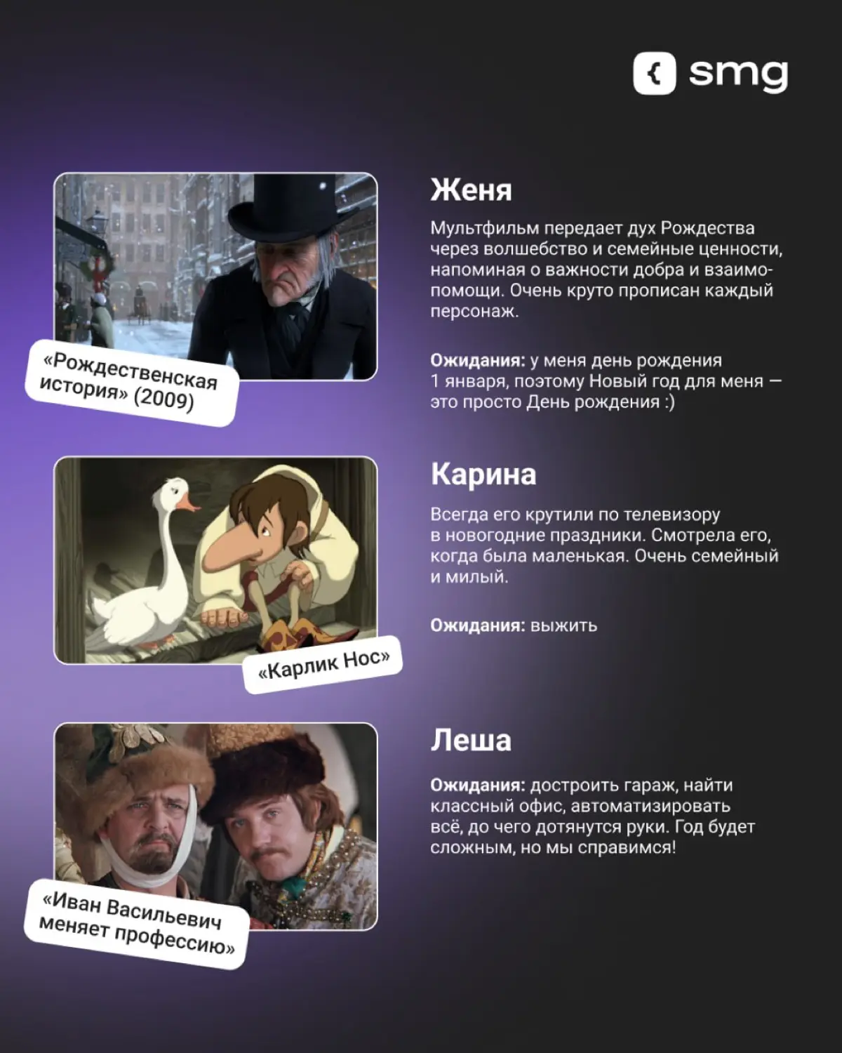 Погода за окном не особо старается создавать новогоднее настроение, так что берем все в свои руки ☃
Мы собрали любимые праздничные фильмы команды и их ожидания от нового года: от мечты о новой квартир... | Сетка — социальная сеть от hh.ru
