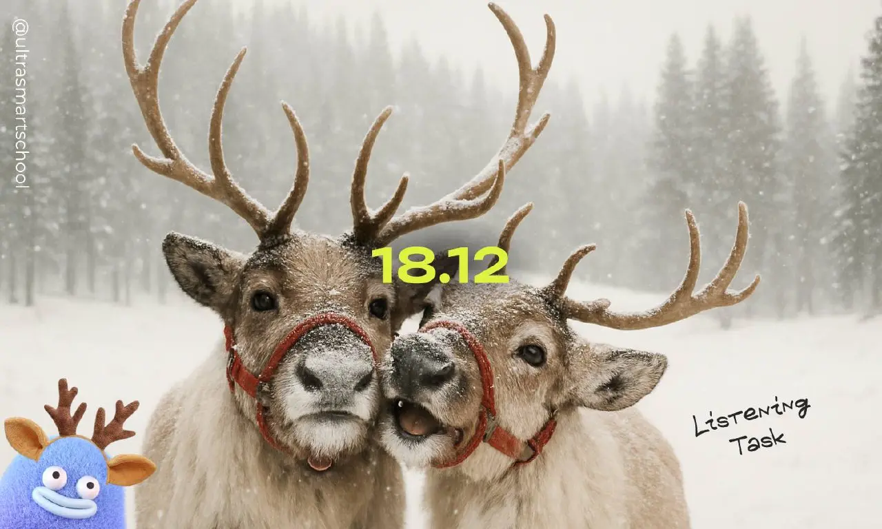 😘😘Ultra Advent: Day 4 — Almost a Perfect Christmas🎁
Открываем четвёртое окошечко нашего Advent календаря📆 — сегодня погружаемся в listening practice с подкастом от Jackie и Richard, которые рассказыва... | Сетка — социальная сеть от hh.ru