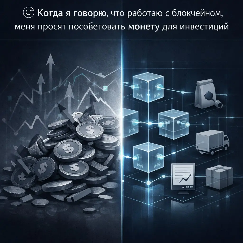 🙂 Когда я говорю, что работаю с блокчейном, меня просят посоветовать монету для инвестиций
Привет!
Последний месяц на встречах с клиентами одна и та же история:
— Ты чем занимаешься?
— Блокчейн-технол... | Сетка — социальная сеть от hh.ru
