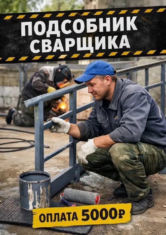 🧑‍🏭 Требуется подсобник сварщика
📍 Москва и Московская область
На данный момент метро Каширская
⏱ График
Срочно нужен сегодня и в последующем на др точки
График обсуждается индивидуально
💸 Оплата
— 50... | Сетка — социальная сеть от hh.ru