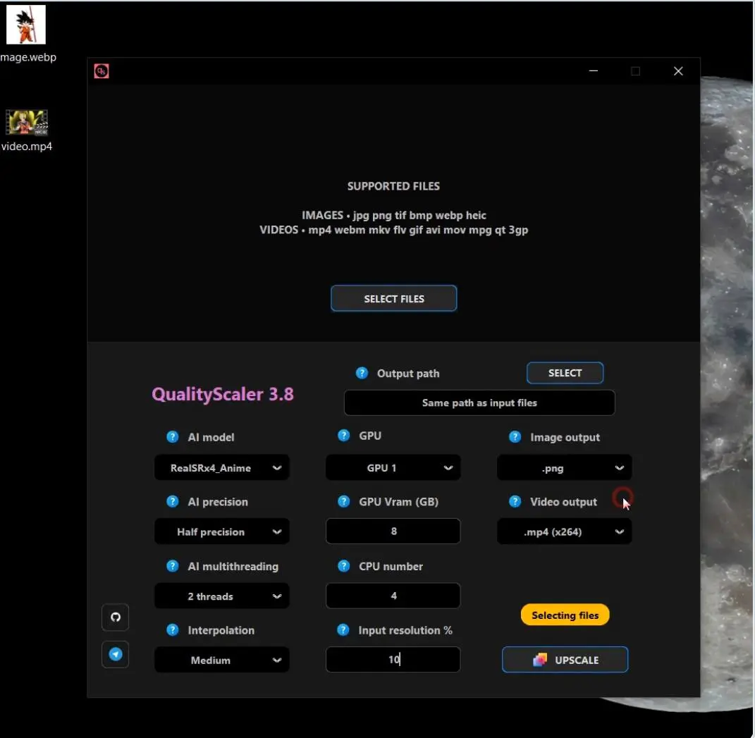 QualityScaler
QualityScaler — это приложение для Windows, использующее ИИ для улучшения качества и увеличения разрешения изображений и видео | Сетка — социальная сеть от hh.ru