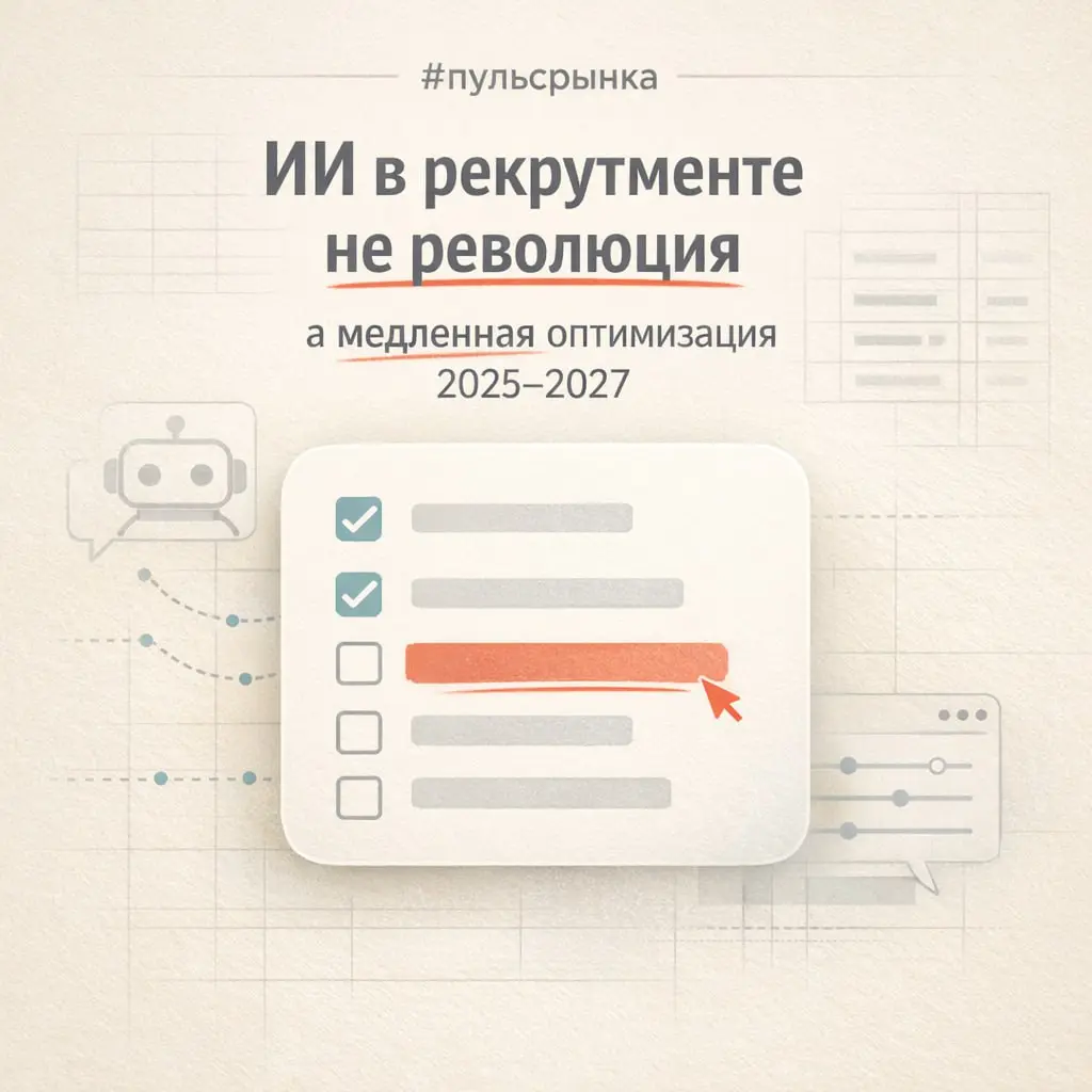 ИИ в рекрутменте: почему в 2025–2027 это будет не революция, а медленная оптимизация
Про ИИ в HR сегодня говорят так, будто завтра рекрутеров заменят алгоритмы | Сетка — социальная сеть от hh.ru