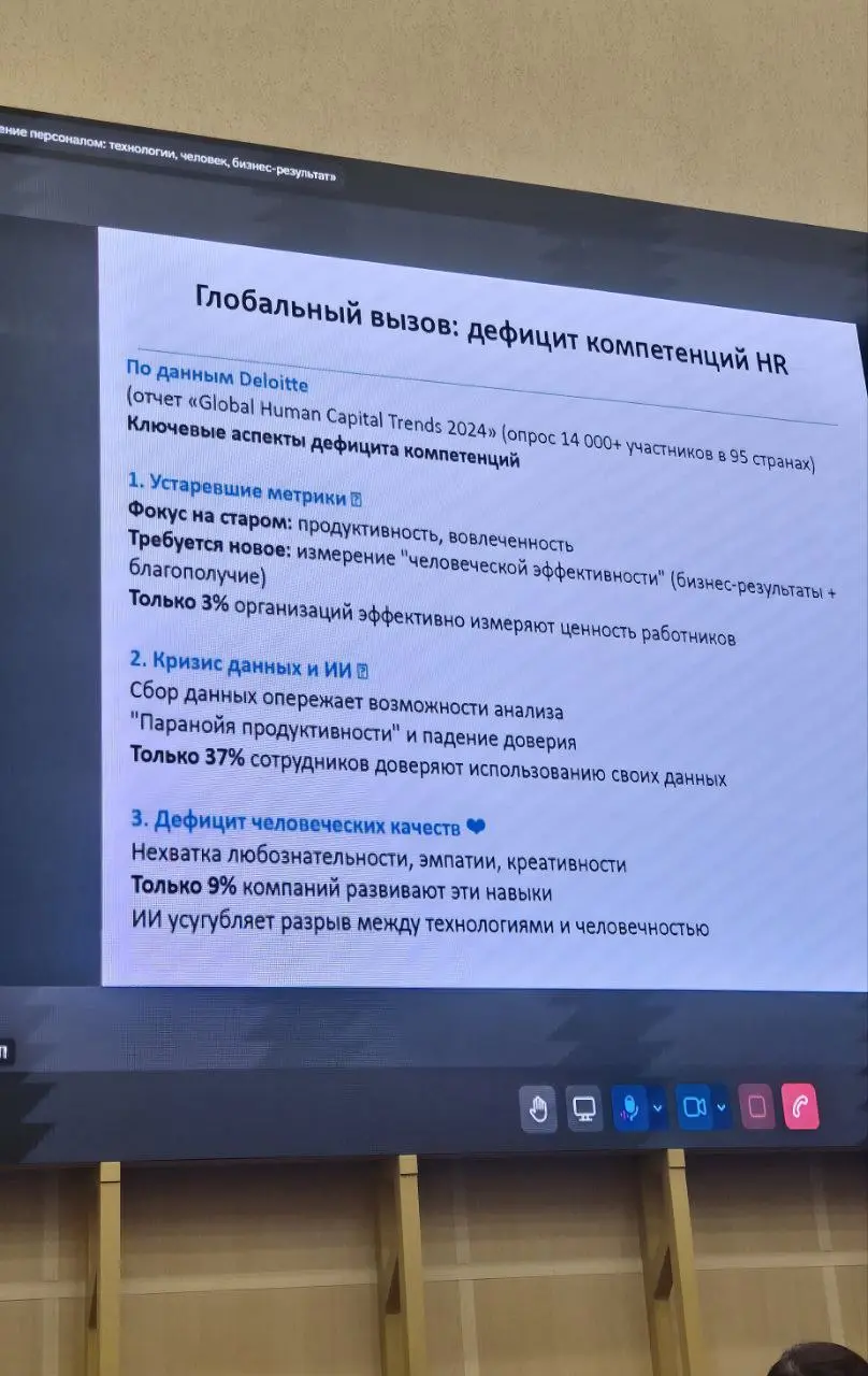 Привет, мои hr-попутчики!❄️
Чистила телефон, и поняла, что забыла поделиться с вами этим слайдом с презентации Форума «Научная организация труда 2.0» | Сетка — социальная сеть от hh.ru