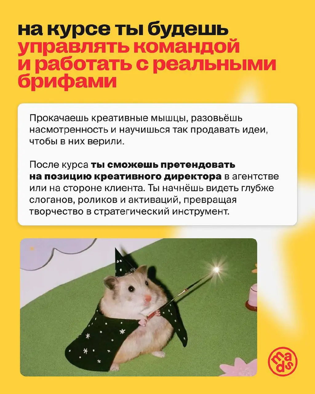 Хочешь управлять командой, уверенно продавать идеи и наконец победить «синдром самозванца»? 😎
Курс «Креативный директор: думать, делать и принимать решения как сильный креативный лидер» твоя точка вхо... | Сетка — социальная сеть от hh.ru