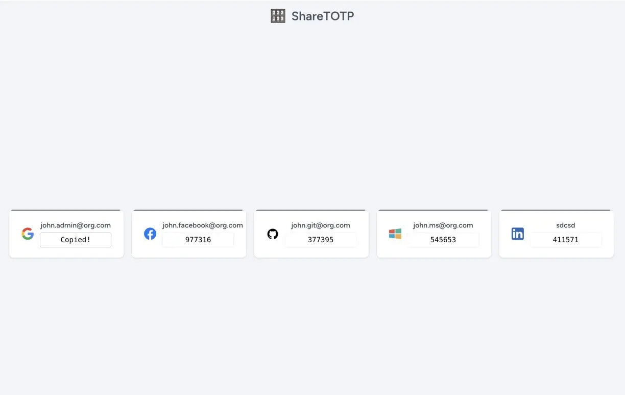Задача:
Нужно делиться TOTP между участниками команды.
Решение:
https://github.com/avicoder/ShareTOTP | Сетка — социальная сеть от hh.ru