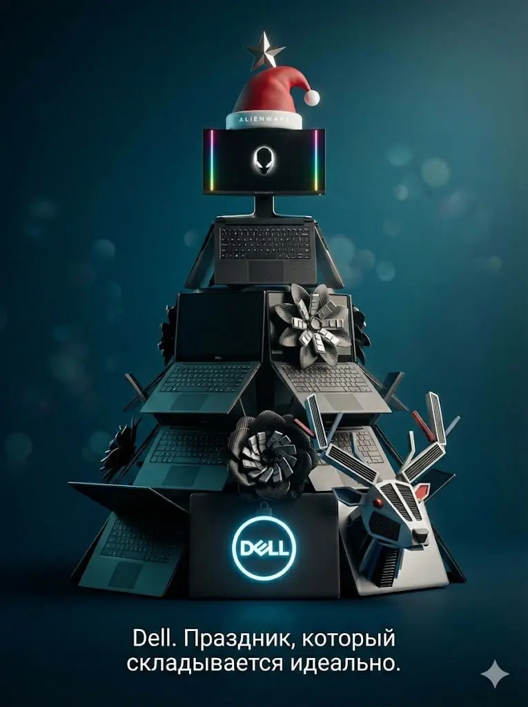 Промпт для создания новогодней креативной рекламы брендов
Создайте высококлассную концептуальную рождественскую рекламу для [Название бренда] | Сетка — социальная сеть от hh.ru