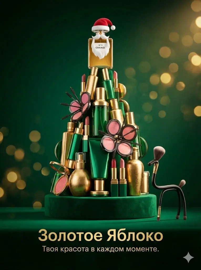 Промпт для создания новогодней креативной рекламы брендов
Создайте высококлассную концептуальную рождественскую рекламу для [Название бренда] | Сетка — социальная сеть от hh.ru