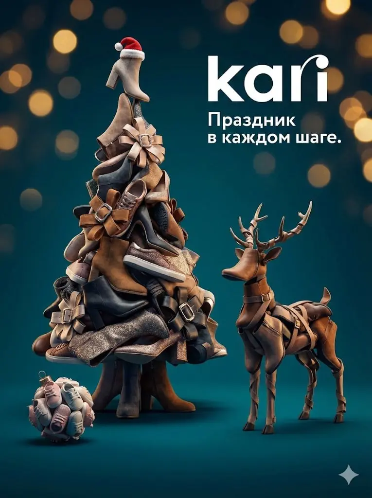 Промпт для создания новогодней креативной рекламы брендов
Создайте высококлассную концептуальную рождественскую рекламу для [Название бренда] | Сетка — социальная сеть от hh.ru