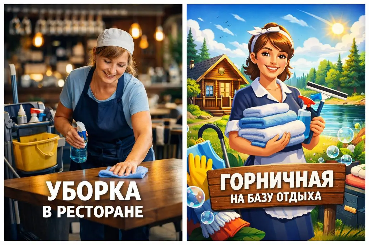 🧹 Требуется уборщица в ресторан (база отдыха)
. Работа на территории базы отдыха с поддержанием чистоты в ресторане
. Питание 3 раза в день бесплатно
. Проживание бесплатно | Сетка — социальная сеть от hh.ru