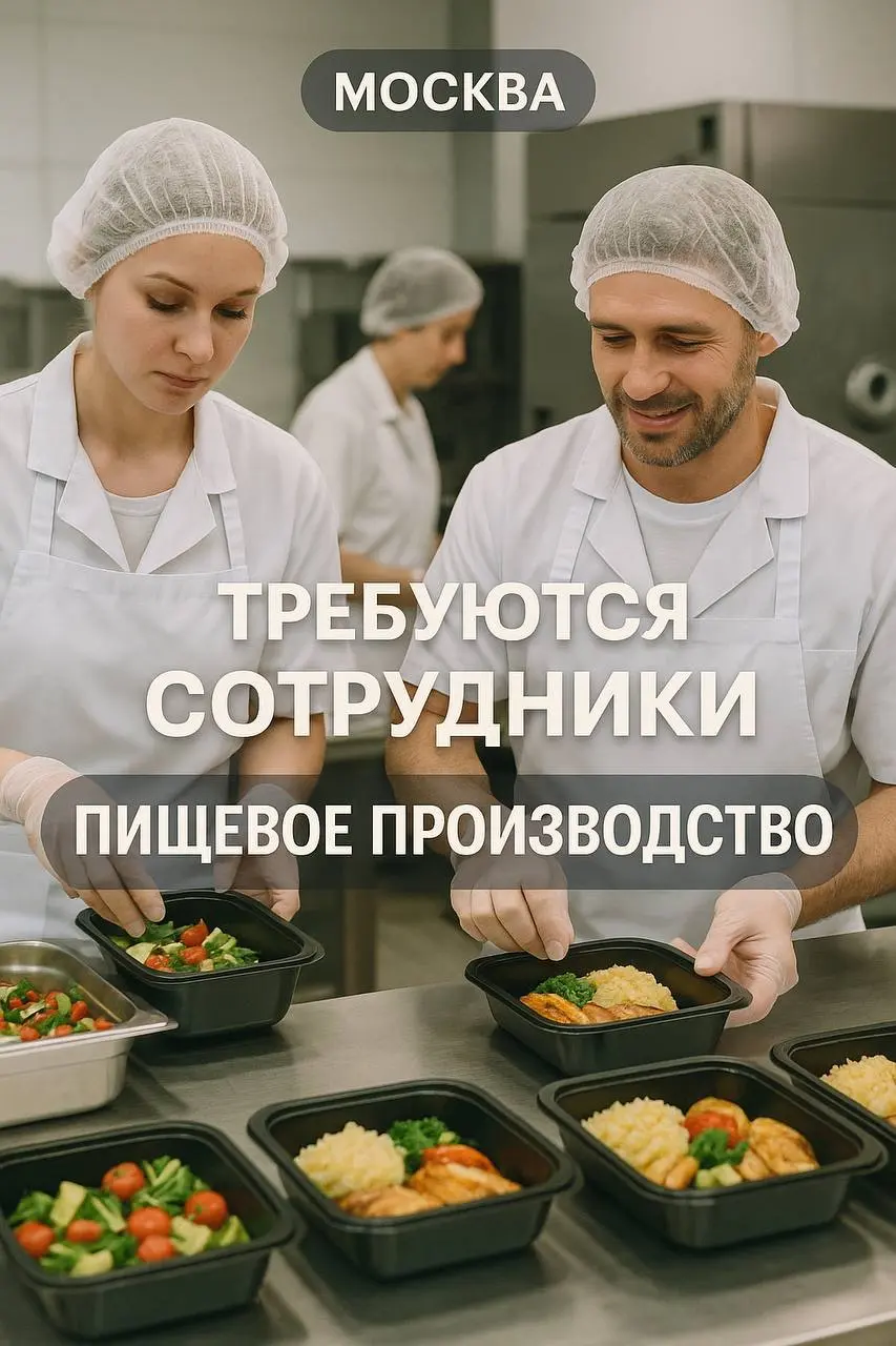НА ЗАВТРА
И НА ПОСТОЯННУЮ ПОДРАБОТКУ НУЖНЫ СОТРУДНИКИ ‼️‼️
🌟 ВАКАНСИЯ • МОСКВА 🌟
Сотрудник пищевого производства
Пищевое производство приглашает сотрудников на простую, стабильную работу | Сетка — социальная сеть от hh.ru