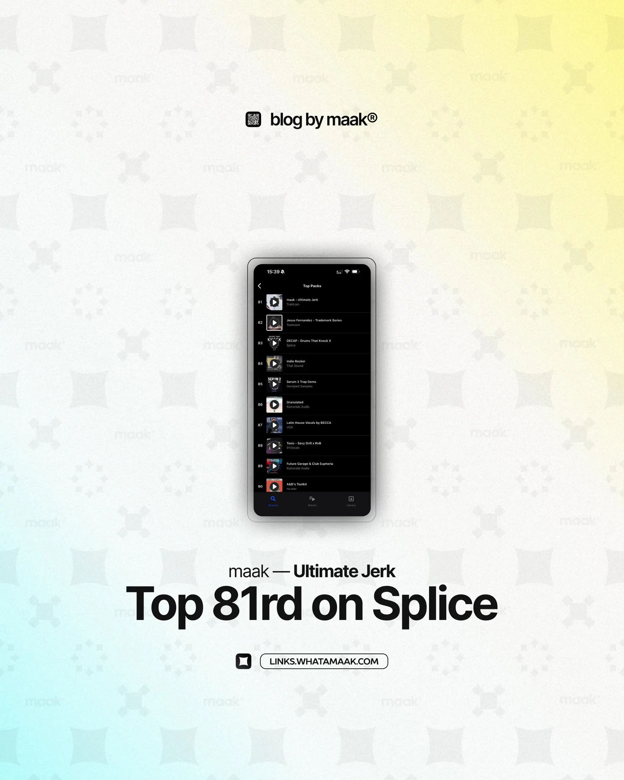 🏆#blog — Мы в топе Splice!
Наш недавний релиз семпл-пака «Ultimate Jerk» недавно успел ворваться в топ-100 Splice и занял 81-ую строчку | Сетка — социальная сеть от hh.ru