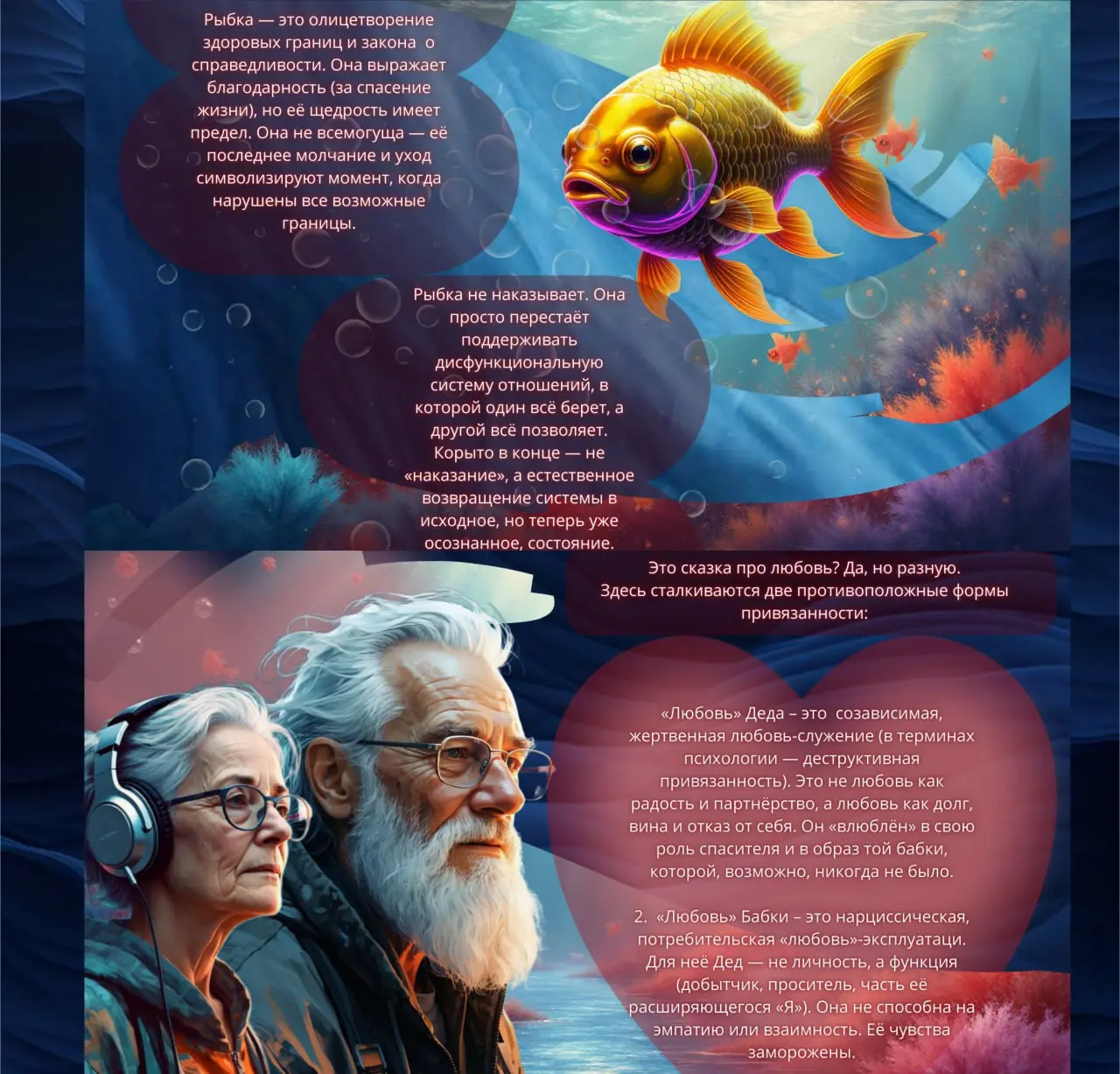 Психологический разбор 🐠«Сказки о рыбаке и рыбке», где Пушкин гениально показал тупик отношений, где нет настоящей, зрелой любви 💔 | Сетка — социальная сеть от hh.ru