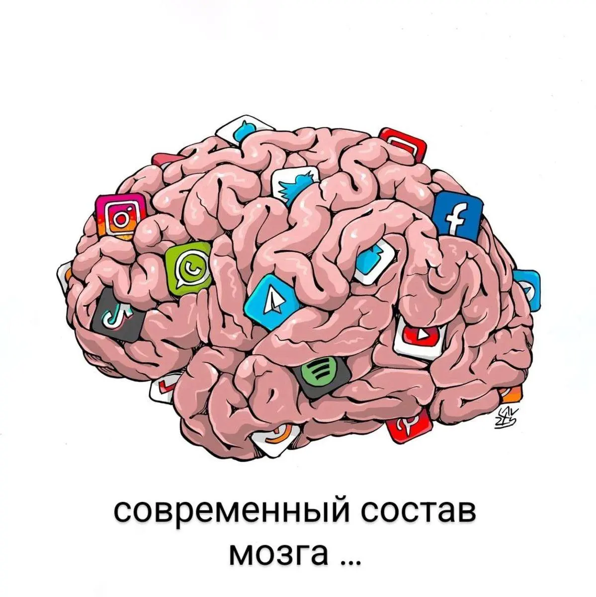 Мозг человека сейчас похож на рабочий стол: 100 вкладок, 3 зависших окна и вечный чат с ИИ-помощником 😅 согласны?
Какую рифму или метафору вы бы подобрали к этой картинке?
#фразадня
#мозг
#искусственн... | Сетка — социальная сеть от hh.ru