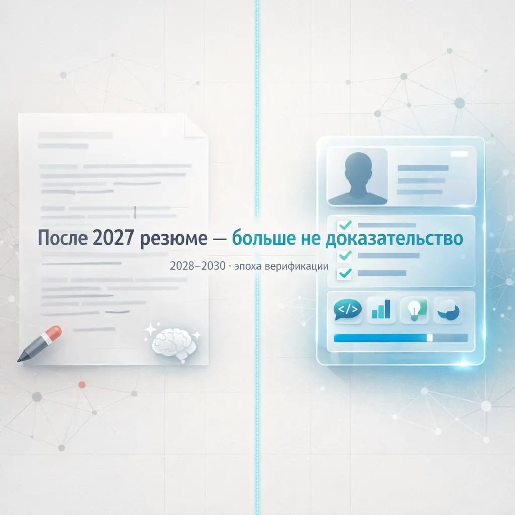 Рынок после 2027: почему резюме перестаёт быть доказательством
Коллеги из iRecommendWork опубликовали вторую часть исследования «От “копилота” к автопилоту: Эволюция рынка труда и рекрутмента в России... | Сетка — социальная сеть от hh.ru