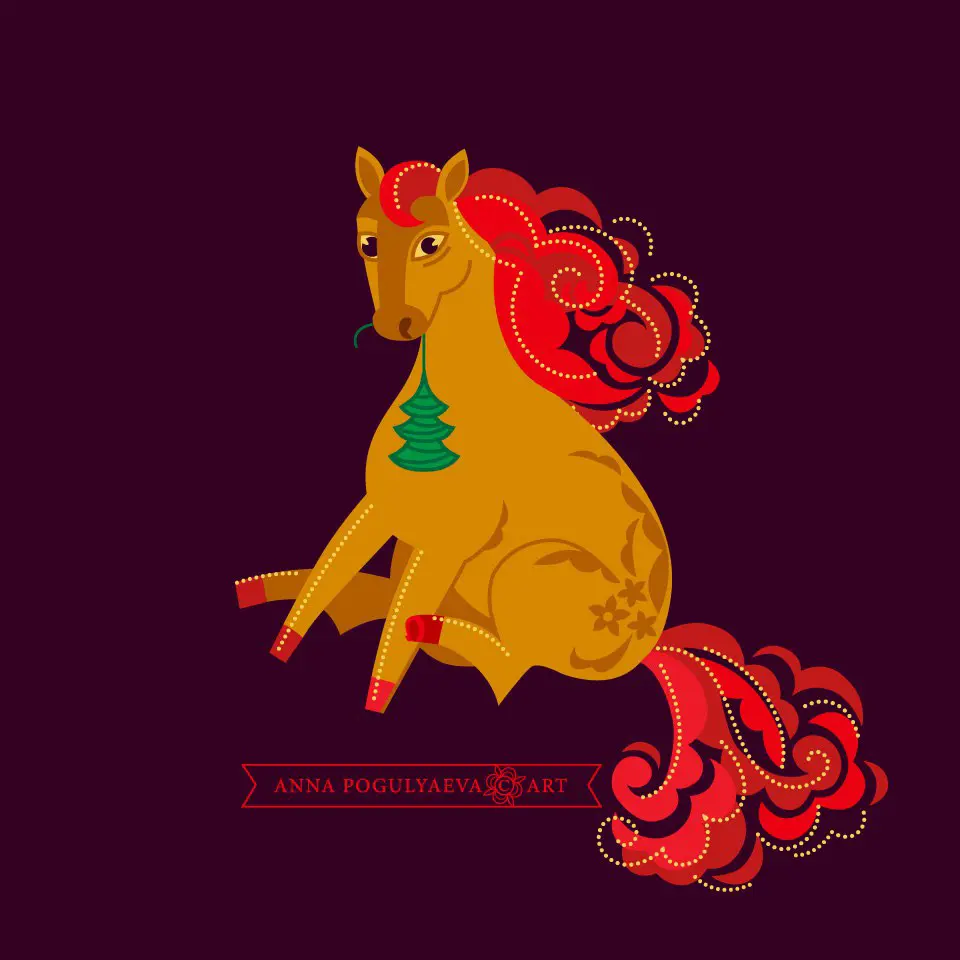 Лошадка устала. Векторная иллюстрация | Сетка — социальная сеть от hh.ru