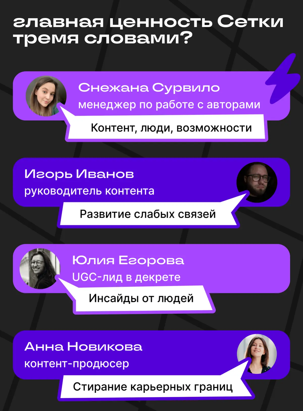 ❄️ А теперь — вторая часть вопросов с АМА-сессии | Сетка — социальная сеть от hh.ru