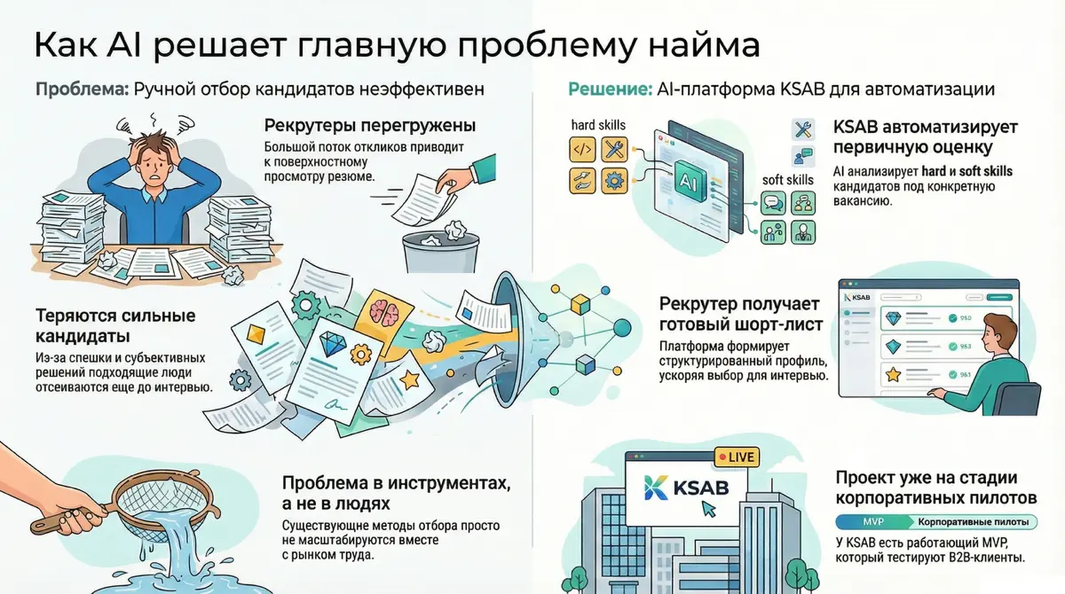 Казахстанский стартап KSAB автоматизирует найм с помощью AI | Сетка — социальная сеть от hh.ru
