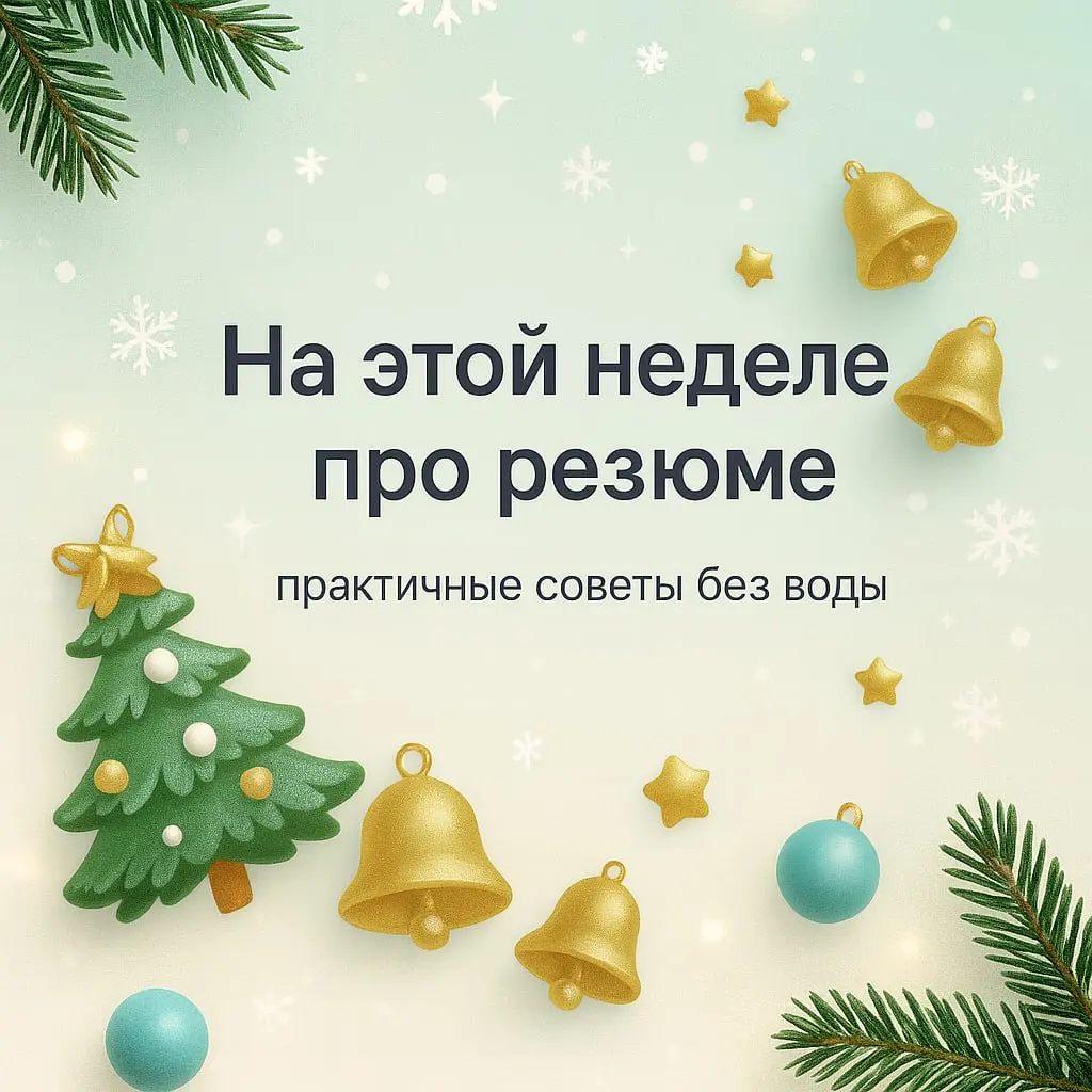 5️⃣ Резюме на январь лучше делать в декабре
Почему:
🟡 в январе HR выходят с уже отобранными кандидатами;
🟡 отклики конца декабря часто читают первыми;
🟡 конкуренция ниже, чем в феврале–марте | Сетка — социальная сеть от hh.ru