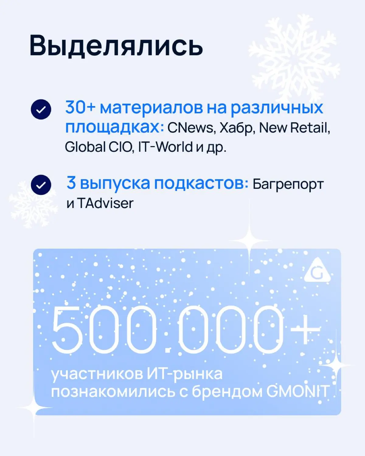 GMONIT в цифрах 👏 | Сетка — социальная сеть от hh.ru