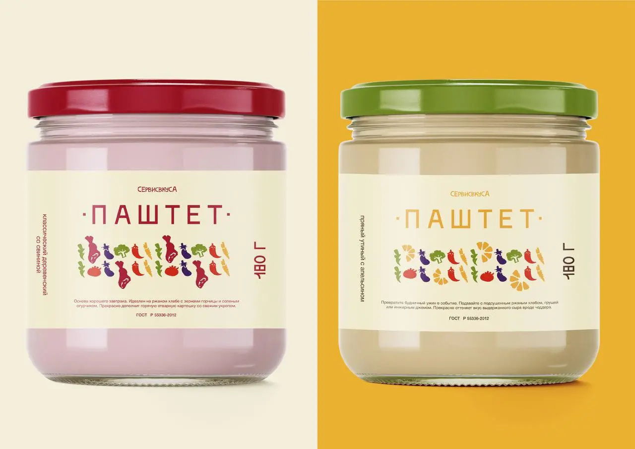 Дизайн этикеток для паштета разных вкусов 🍊
Полный проект смотреть тут
Задача учебной работы состояла в создании серии этикеток разного формата под разные вкусы паштетов (куриный, грибной, говяжий и т | Сетка — социальная сеть от hh.ru
