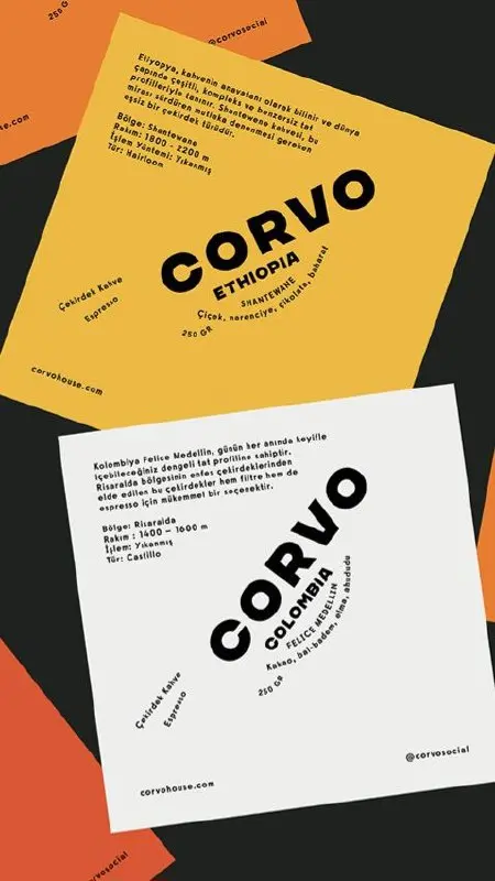 🌟 Нашла креативный и практичный фирменный стиль турецкой кофейни Corvo House в Измире | Сетка — социальная сеть от hh.ru
