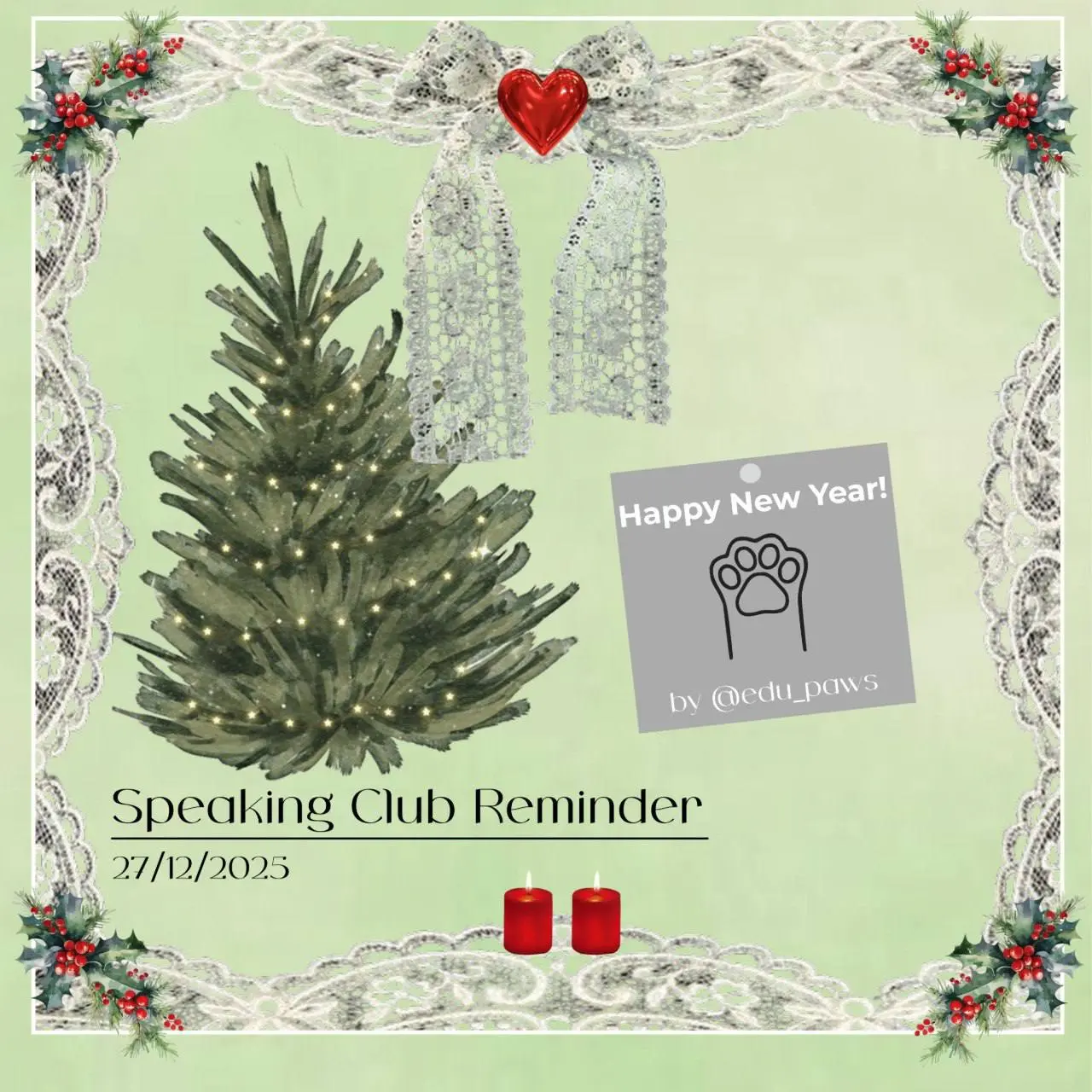 ✨SPEAKING CLUB REMINDER: “New Year around the world: comparing traditions”✨
Друзья! 🎄
С наступающим Новым годом! Этот год был особенным благодаря нашим встречам в Speaking Club | Сетка — социальная сеть от hh.ru