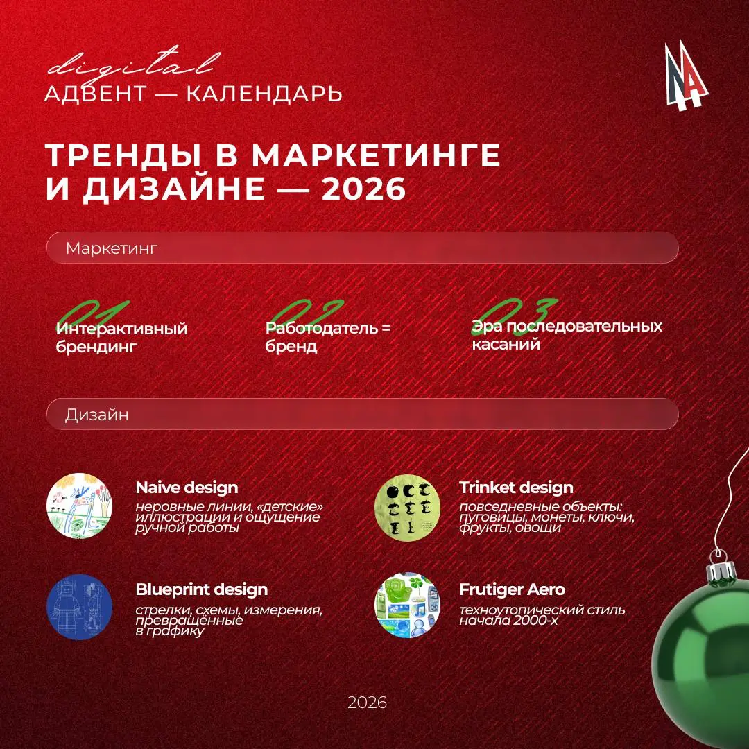 Будущее маркетинга и дизайна.
Тренды 2️⃣0️⃣2️⃣6️⃣ | Сетка — социальная сеть от hh.ru