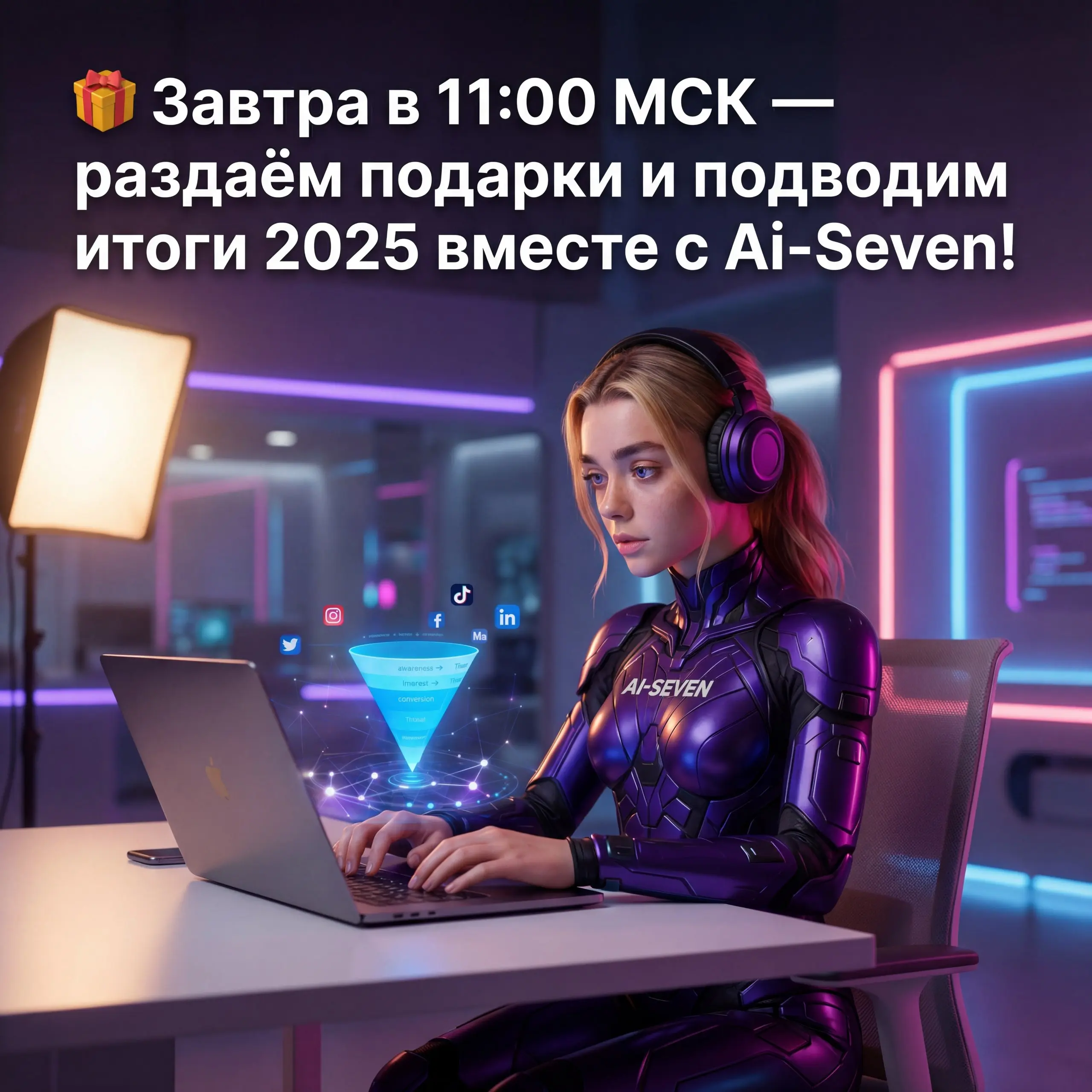 🎁 Завтра в 11:00 МСК — раздаём подарки и подводим итоги 2025 вместе с Ai-Seven!
Друзья, приглашаем вас на встречу Ai-Seven, где мы ярко завершим 2025 год, поделимся результатами и покажем, какие возмо... | Сетка — социальная сеть от hh.ru