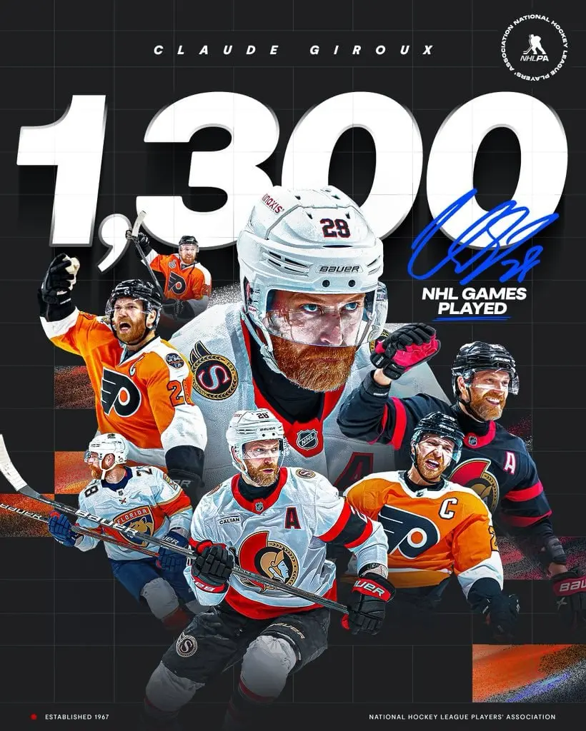 🍁 1300 игр Клода Жиру
Прошедшей ночью Клод Жиру сыграл 1300-й матч в рамках регулярных сезонов НХЛ | Сетка — социальная сеть от hh.ru