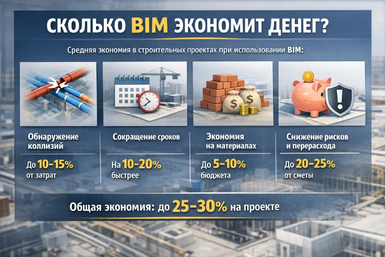 Сколько денег реально экономит BIM — без сказок и маркетинга
Чтобы не гадать, возьмём типовой объект - офис/ЖК на 10 000 м²
и посмотрим, где именно появляется экономия.
📌 1 | Сетка — социальная сеть от hh.ru